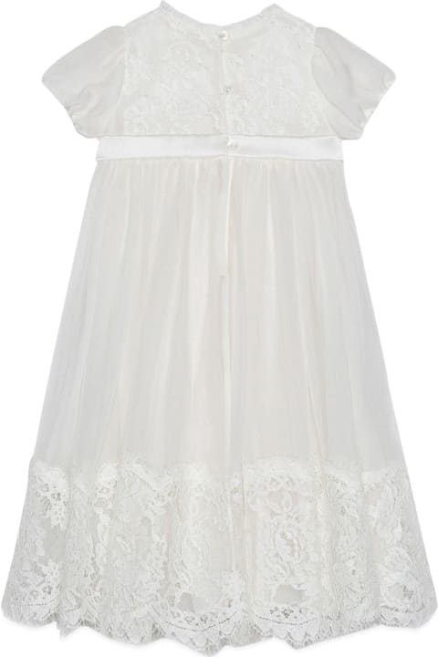 M/c Baptism Dress Bow And Embroidery