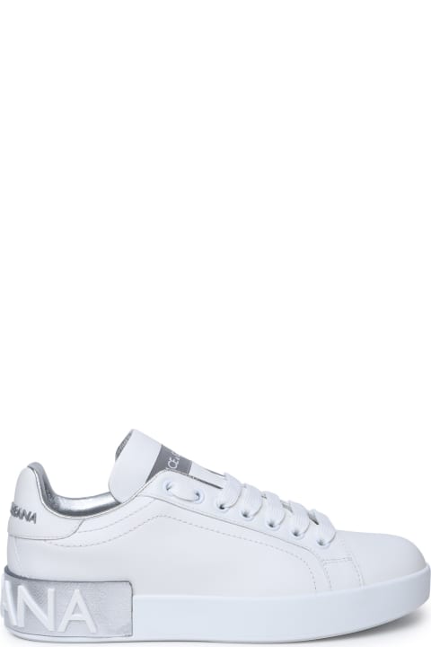 'portofino' White Leather Sneakers