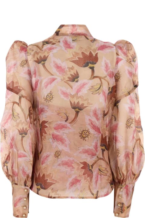 Zimmermann Topwear for Women Zimmermann Printed Linen Blend Illustration Blouse