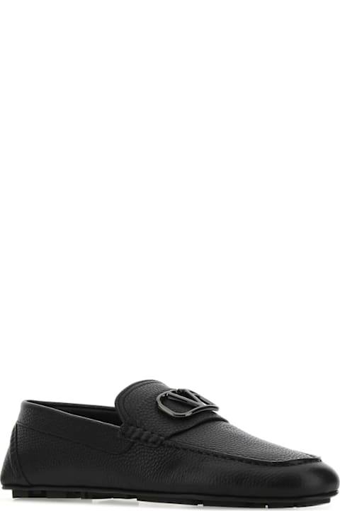 Fashion for Men Valentino Garavani Black Leather Vlogo Loafers