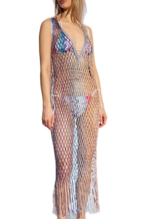 Missoni Jumpsuits for Women Missoni Metallic Thread Fringed Maxi Beach Dress