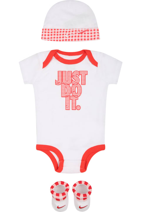 キッズ新着アイテム Nike White Set For Baby Girl With Logo