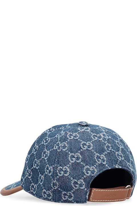 Hats for Women Gucci Gg Monogrammed Denim Baseball Cap