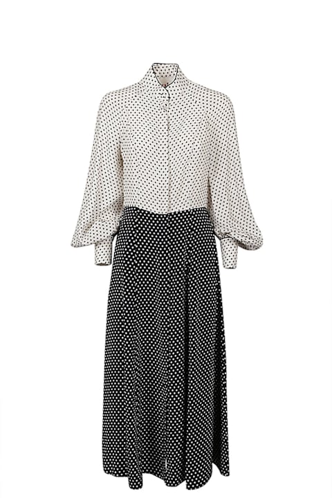Homeware Crida Milano Polka Dot Silk Midi Dress