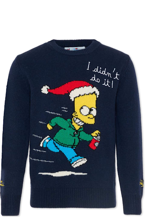 Homeware MC2 Saint Barth Blue Sweater For Boy With Bart