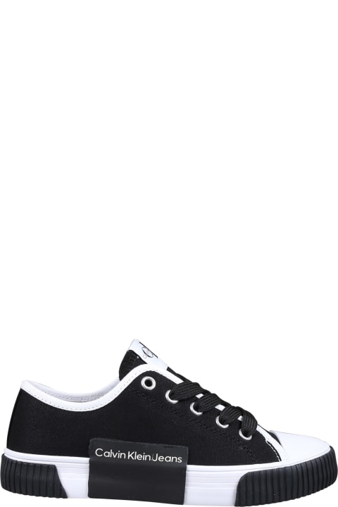 Shoes for Boys Calvin Klein Black Sneakers For Kids With Logo