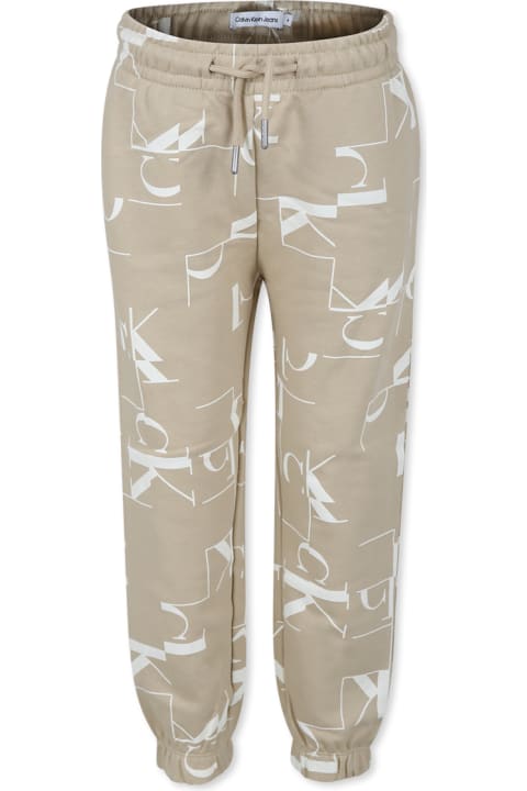 أدوات منزلية Calvin Klein Beige Trousers For Boy With Logo
