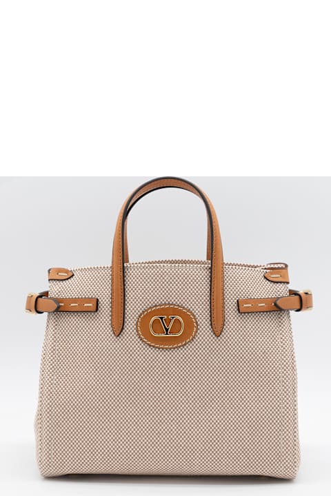 Bags for Women Valentino Garavani Natural Cotton Antibes Mini Totes