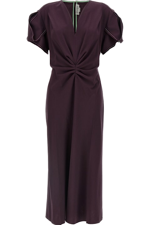 Victoria Beckham Dresses for Women Victoria Beckham 'gathered V-neck Midi' Dress