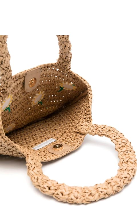 Accessories & Gifts for Baby Girls Stella McCartney Kids Raffia Tote Bag With Sunflowers