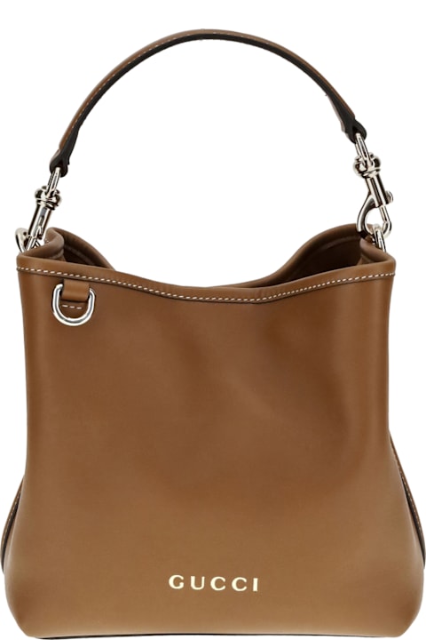 Gucci Shoulder Bags for Women Gucci Gg Emblem Leather Bucket Bag