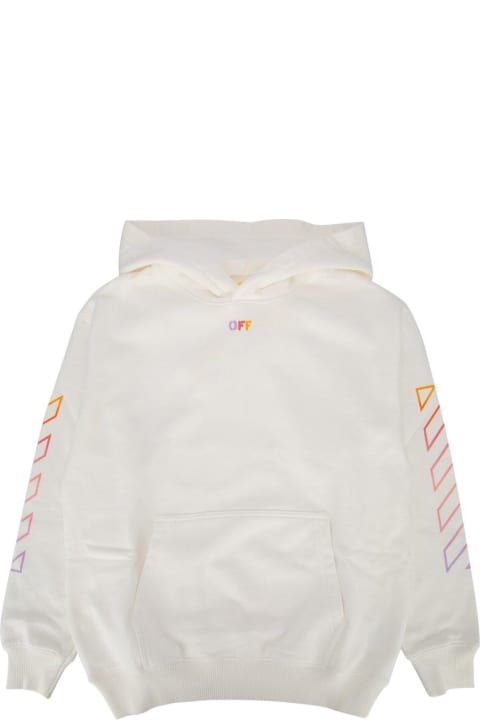 Off-White Sweaters & Sweatshirts for Girls Off-White Diag Stripe-printed Long Sleeved Hoodie