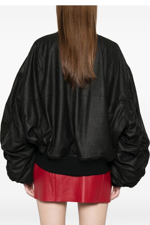 Rick Owens for Kids Rick Owens Leather Padded Bomber Jacket