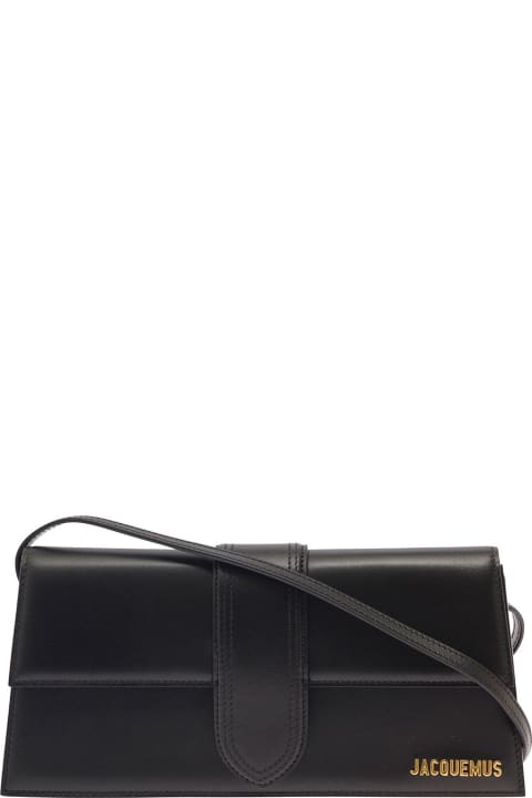 'le Bambino Long' Black Handbag With Removable Shoulder Strap In Leather Woman