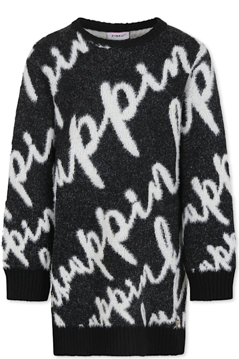 Homeware Pinko Vestito Nero Per Bambina Con Logo