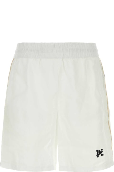 Fashion for Men Palm Angels White Linen Bermuda Shorts