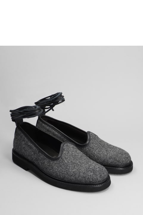 Loafers In Grey Wool