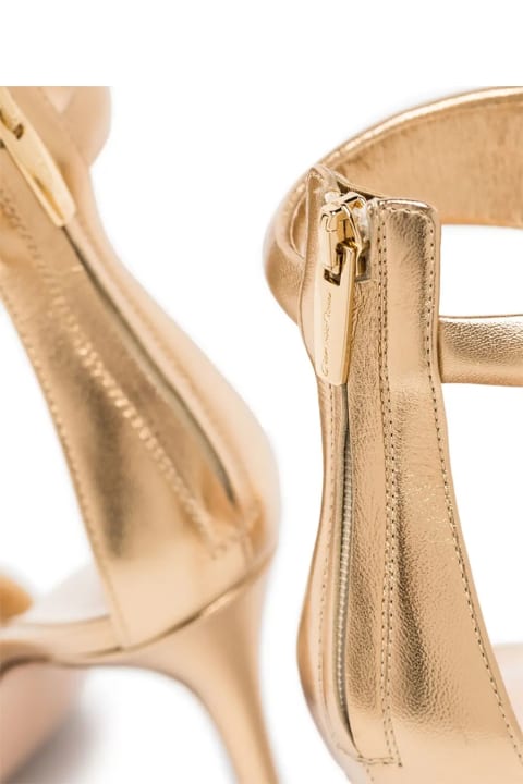 ウィメンズ新着アイテム Gianvito Rossi Gold Metallic Nappa Bijoux Sandals