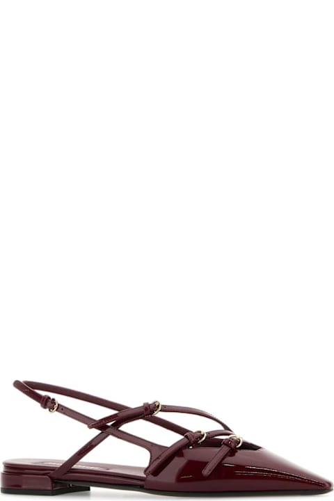 Miu Miu Burgundy Leather Ballerinas
