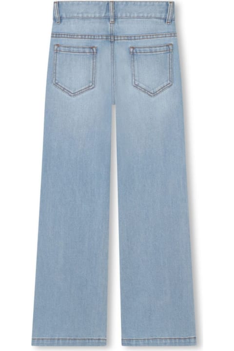 Bottoms for Girls Chloé Light Blue Washed Denim Straight Jeans
