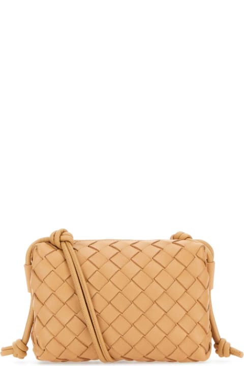 Shoulder Bags for Women Bottega Veneta Skin Pink Leather Mini Loop Crossbody Bag