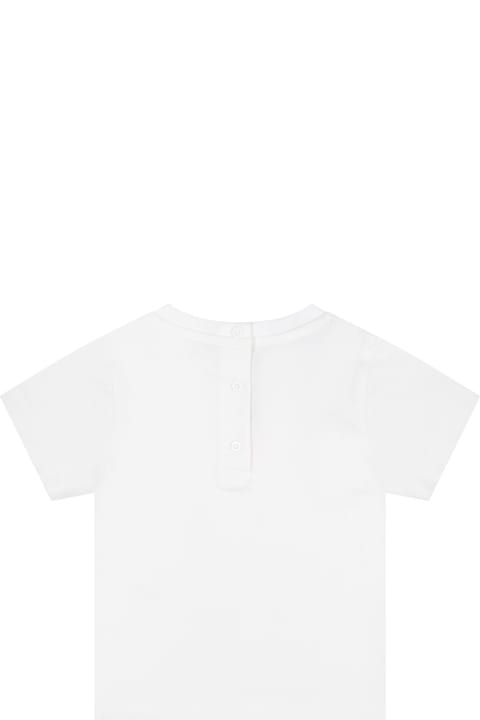 Sale for Baby Boys Balmain White T-shirt For Baby Girl With Logo