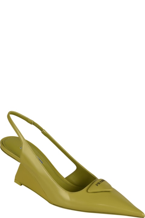 Wedges for Women Prada Slingback Logo Pumps