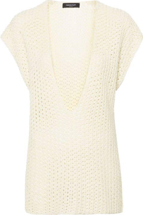 أدوات منزلية Fabiana Filippi Light Yellow Cotton Blend Top