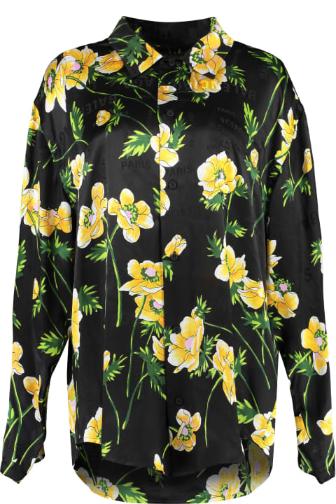 Balenciaga Topwear for Women Balenciaga Silk Shirt With Floral Pattern