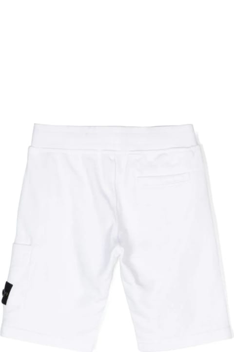 Bottoms for Boys Stone Island Junior White Sports Shorts With Logo