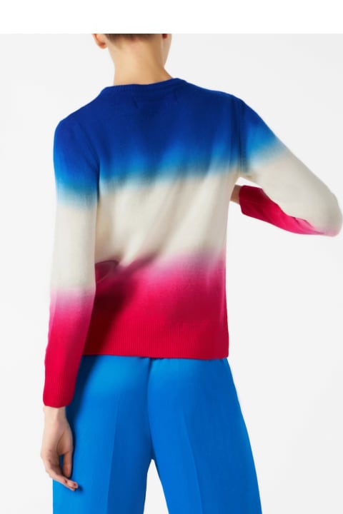 Homeware MC2 Saint Barth Woman Sweater With Purple And Fucsia Gradient