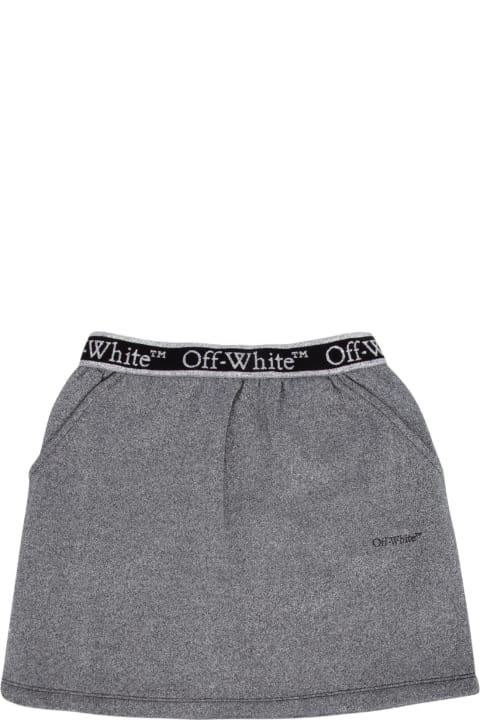 Off-White Bottoms for Boys Off-White Bookish Logo Band Sweatskirt Silver Bl