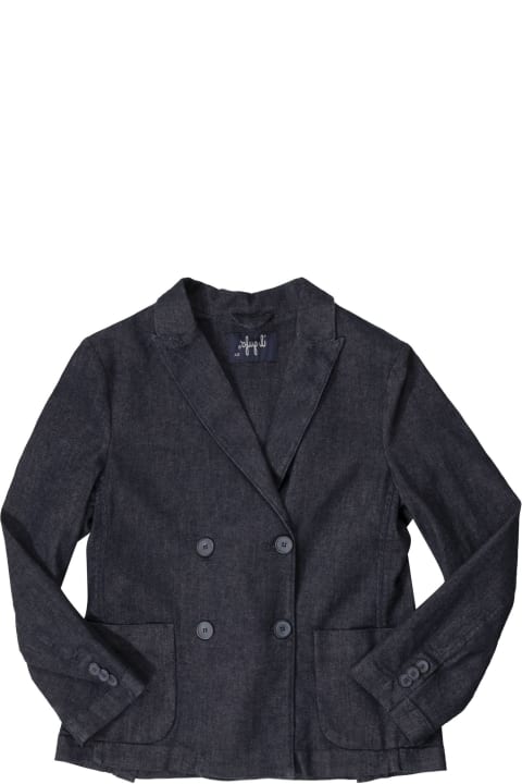 Il Gufo Suits for Boys Il Gufo Denim Double-breasted Jacket