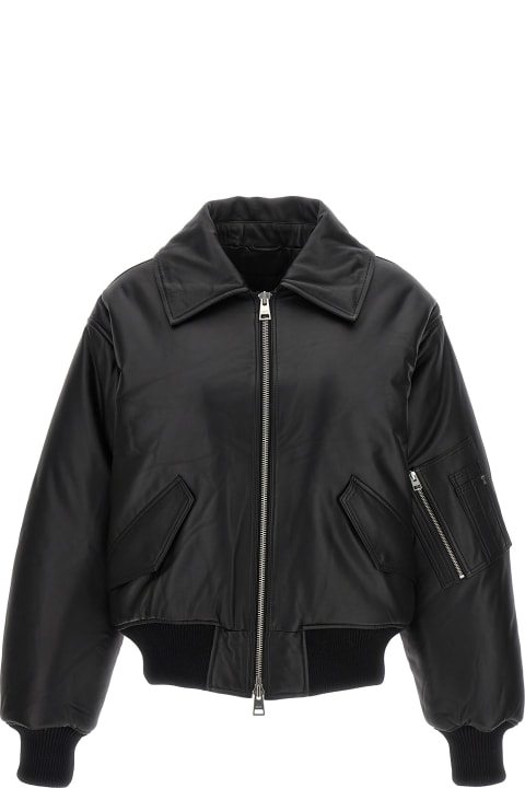 Ami Alexandre Mattiussi Coats & Jackets for Women Ami Alexandre Mattiussi Leather Bomber Jacket
