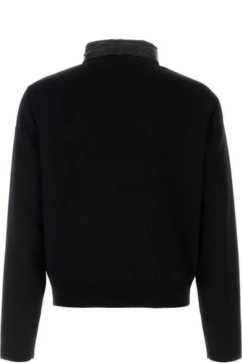 Moncler Clothing for Men Moncler Black Wool Cardigan