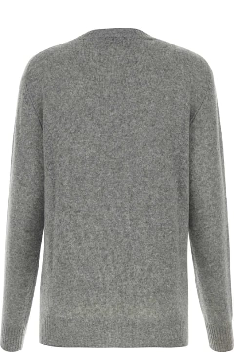 Clothing for Women Miu Miu Melange Grey Wool Blend Sweater