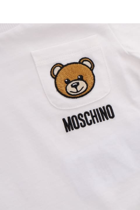 Topwear for Baby Boys Moschino White T-shirt With Logo