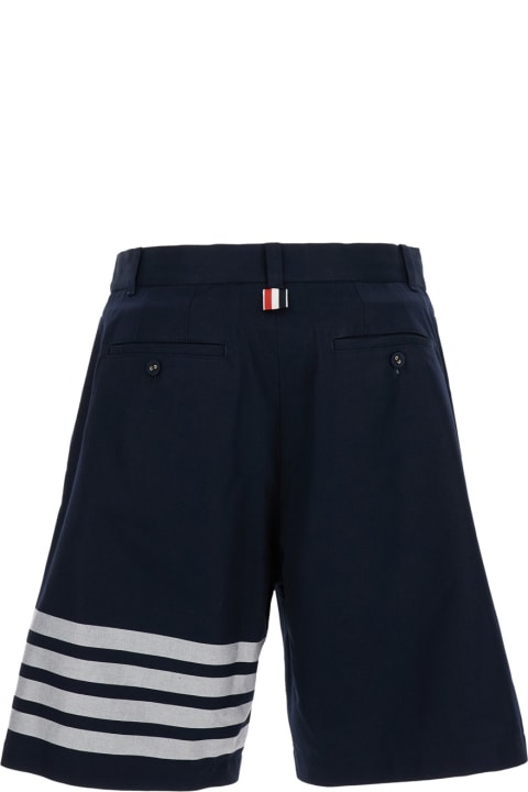 Thom Browne Pants for Men Thom Browne Unconstructed Straight Leg Double Welt Pocket Short In Engineered 4 Bar Cotton Suiting