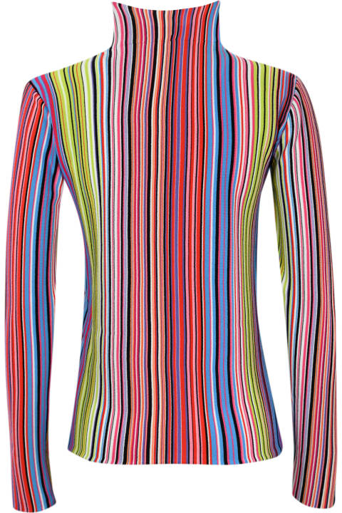 Liviana Conti Sweaters for Women Liviana Conti Striped Viscose Sweater