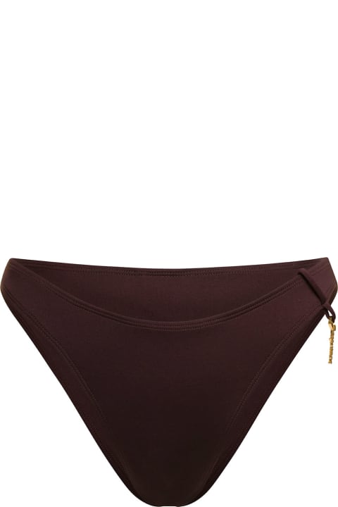 Brown Bikini Bottom Le Bas De Maillot Signature In Recycled Polyester Woman