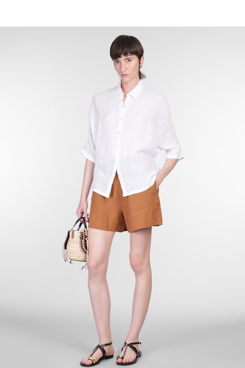 120% Lino Clothing for Women 120% Lino Shorts In Brown Linen