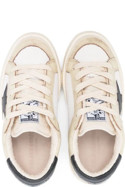 Golden Goose for Kids Golden Goose May Nappa Net And Leather Upper Nylon Tongue Leather Toe Star And Heel