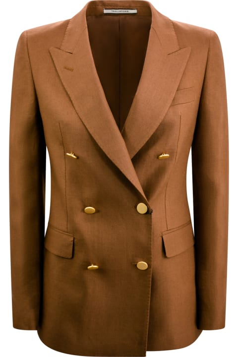 Tagliatore Coats & Jackets for Women Tagliatore Full Suit With Double-breasted Blazer With Peaked Lapels And Straight Pants.