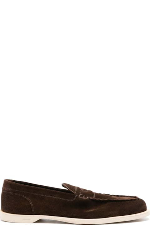 John Lobb for Kids John Lobb Pace Suede Leather Loafers