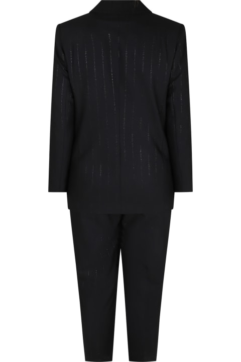 Fashion for Boys Balmain Elegant Black Suit For Boy With Logo