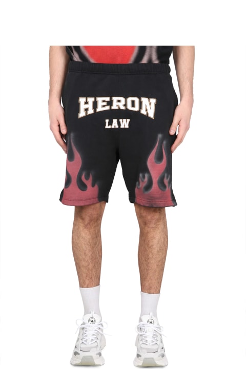 HERON PRESTON Pants for Men HERON PRESTON Bermuda Shorts With Flames Print