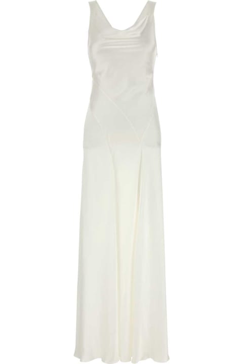 ウィメンズ新着アイテム Alberta Ferretti White Satin Long Dress