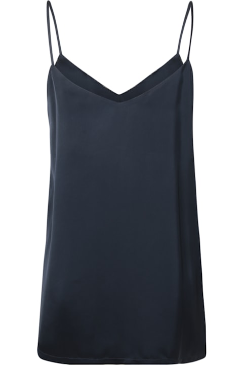 Fabiana Filippi Underwear & Nightwear for Women Fabiana Filippi Midnight Blue Satin Viscose Top