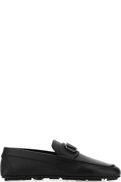 Fashion for Men Valentino Garavani Black Leather Vlogo Loafers