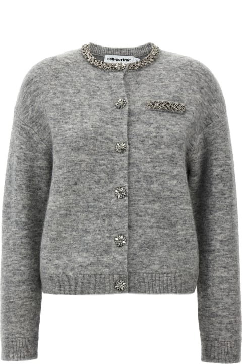 self-portrait Sweaters for Women self-portrait 'grey Melange' Cardigan